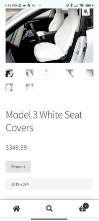 Tesla Model 3 White Seat Covers 