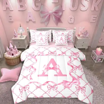 Erosebridal Bow Gifts Preppy Bed in A Bag Queen Size 7pcs, View more