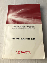 2008 TOYOTA HIGHLANDER OWNERS MANUAL #M1120