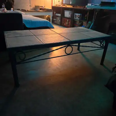 Great table for indoors or outdoors, tiles can come off for lighter transportation. Cash and E-Trans...