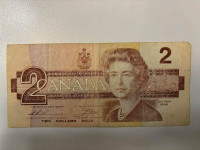 Ancien billet banque 2 dollars Canadien