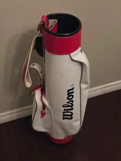 Vintage Wilson Sunday Youth Carry Golf Bag Nylon 32" White Red, View more