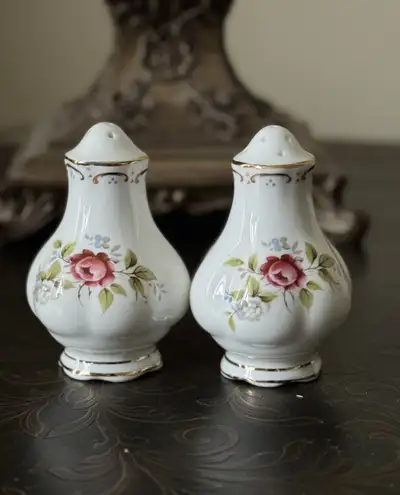 Royal Albert Jubilee Rose-Salt & Pepper shakers , View more