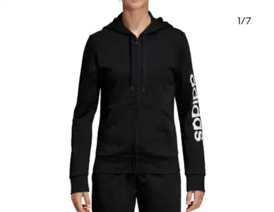 Adidas Women's Essential Linear Hoodie Track Jacket Black xs, View more