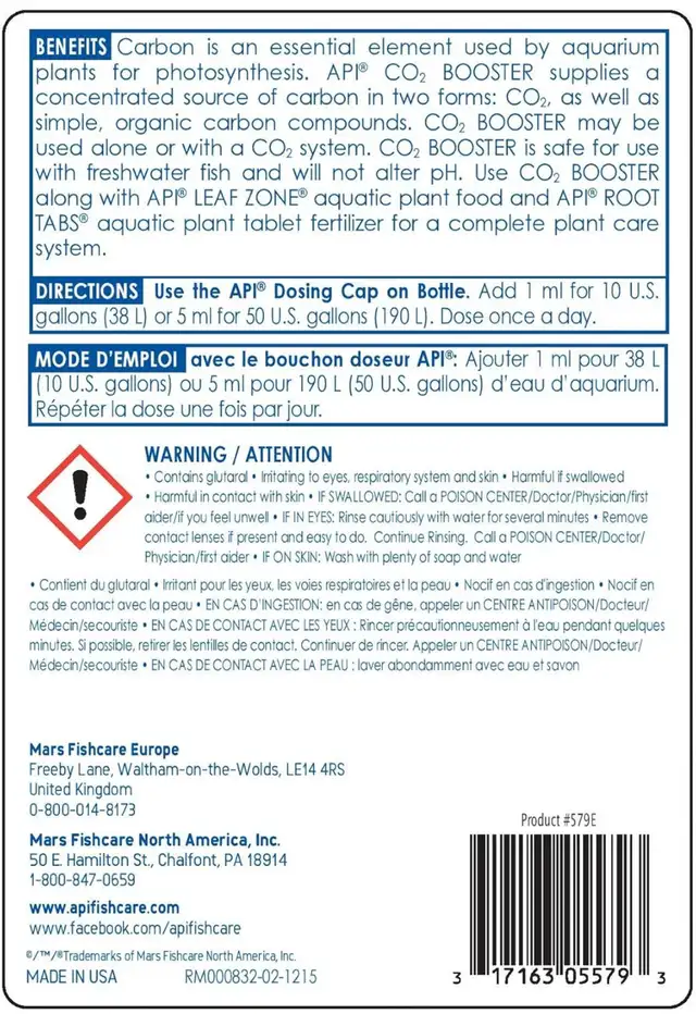 API CO2 BOOSTER Freshwater Aquarium Plant Treatment  in Accessories in Hamilton - Image 3