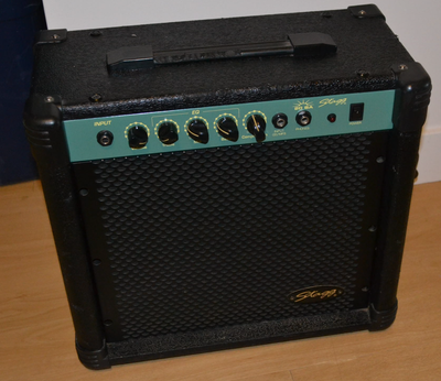 STAGG 20 WATT-BA DELUXE BASS AMP PLUS GUITAR CABLE, View more
