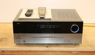 Absolutely Gorgeous looking brushed aluminum Harmon Kardon AVR 340 7.1 High Current Surround Receive...