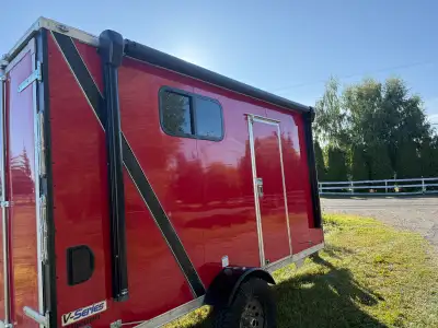 Bought last year and used for 2 months. Electric awning, lights on awning, side door and rear barn d...