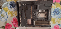 ASUS Sabertooth Z77 motherboard with CPU, RAM, IO shield