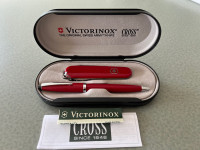 Cross solo ballpoint pen and a Swiss Army knife set
