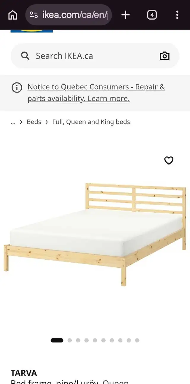Grand Lit  IKEA Queen Bed in Beds & Mattresses in Longueuil / South Shore - Image 2