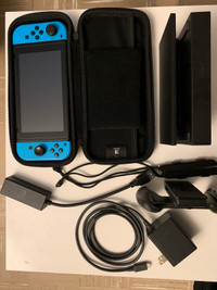 Nintendo Switch with Case and Ethernet adapter 