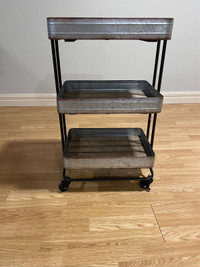 Bar cart on wheels