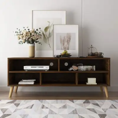 SogesGame TV stand, Rustic Brown, View more