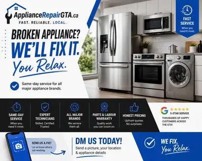 washer Machine, dryer, stove, dishwasher issues, View more