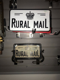 2 EXTREMELY RARE VINTAGE "RURAL MAIL" STEEL SIGNS CANADA POST