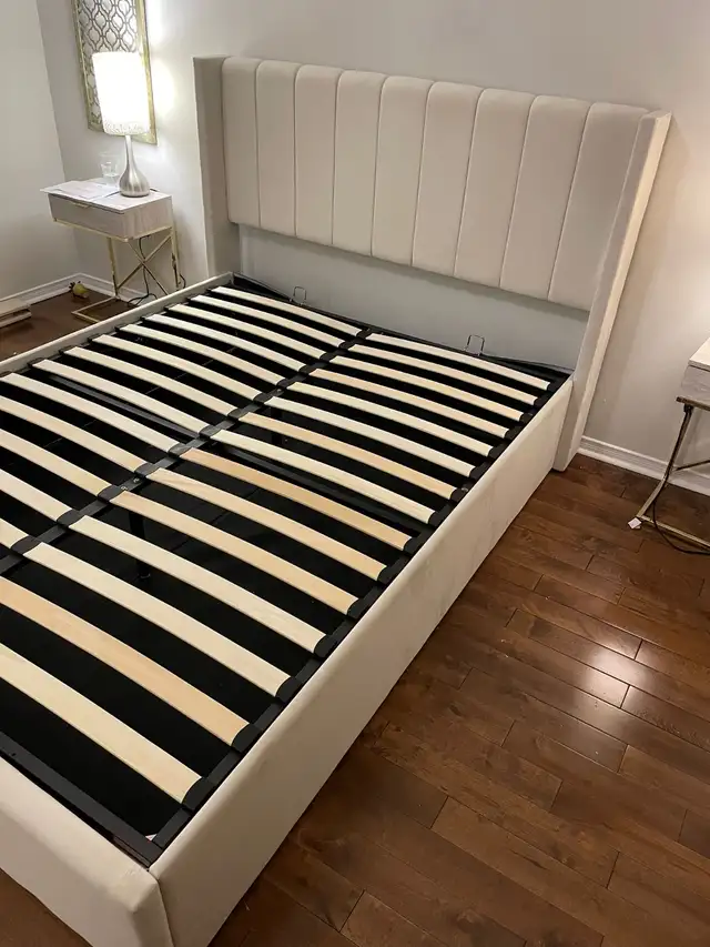  Brand New Hydraulic Lift Storage Bed | Queen Bed Frame in Beds & Mattresses in Peterborough - Image 3