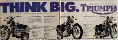 1971 Triumph Trophy/Tiger/Bonneville Original Ad , View more