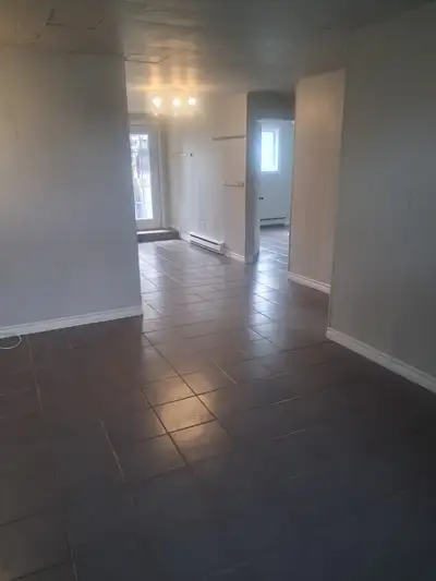 Beau grand 5 et demi dans un demi sous-sol lumineux sur la rue Lalemant à Drummondville. Droit aux c...
