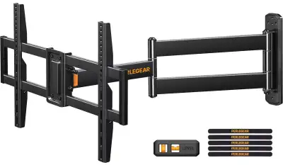 Perlegear Corner TV Wall Mount - Long Arm - 32-75” - Up  100lbs, View more