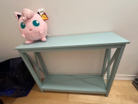 Coffee table with storage (sea foam blue colour) for $30