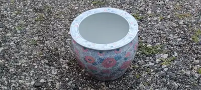 Chinese Porcelain Hand-Painted Jardiniere, Koi Fish Bowl Planter, View more