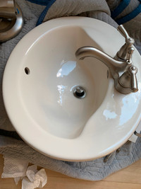 American standard porcelain sink with faucet