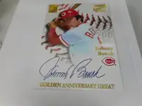 JOHNNY BENCH AUTOGRAPH TOPPS 50 YEARS PROMOTIONAL PANEL