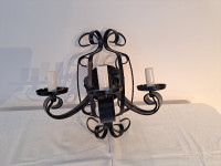 WROUGHT IRON WALL LIGHT FIXTURE SCONCE - ANTIQUE