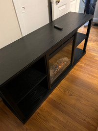 Electric Fireplace TV stand with remote, shelves, storage,