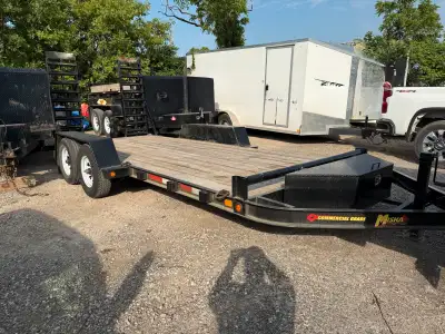 Miska 16' Contractor Model 2021 Dual 5000 lb axles, 16 feet long by 80" wide, 8 welded D rings, load...