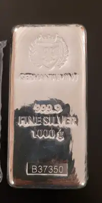 Bar en argent/silver bullion cast Germania 1 Kilo/kg .9999