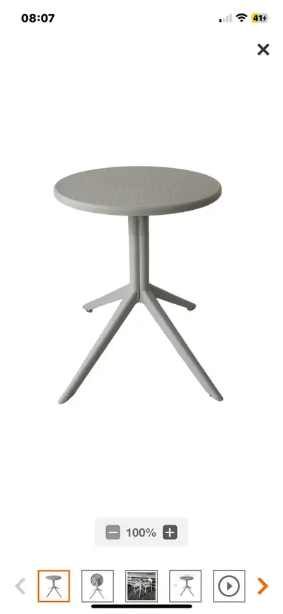 Table de patio style bistro en plastique de 24’’ grise (neuve), View more