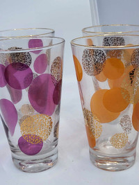 Set of 4 - Vintage Russell Wright Eclipse Polka Dot Glassware 