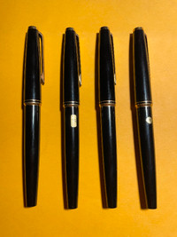 4 X Montblanc 221 fountain pens with 18K and 14K solid gold nibs