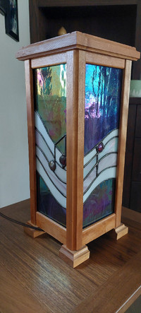 Custom stained glass table lamp