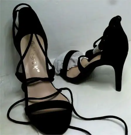 Allegra K Women's Platform Heeled Lace up Stiletto Sandals SZ 7 