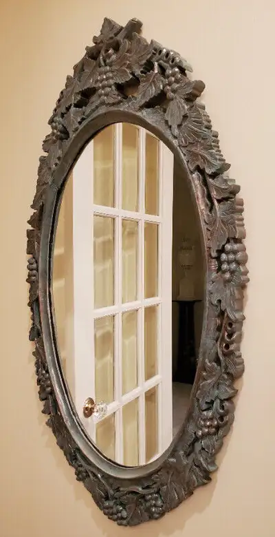 VINTAGE LARGE WOODEN MIRROR, View more