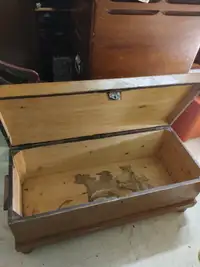 Large antique pine chest.