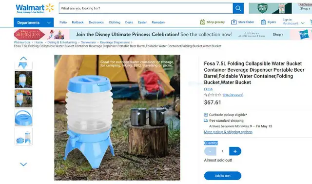 (NEW) Folding Collapsible Water Bucket Dispenser Container 7.5L62863728289155123