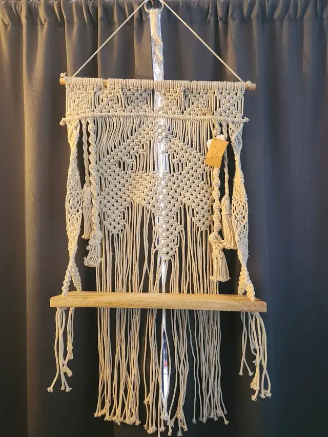 Boho Macrame Hanging Shelf in Home Décor & Accents in Red Deer - Image 3