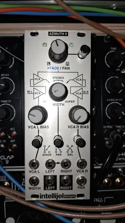 Intellijel Azimuth Stereo VCA\Panner Eurorack Module, View more
