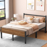 New Musen Full Wood Bed Frame w/ Headboard 12.4”