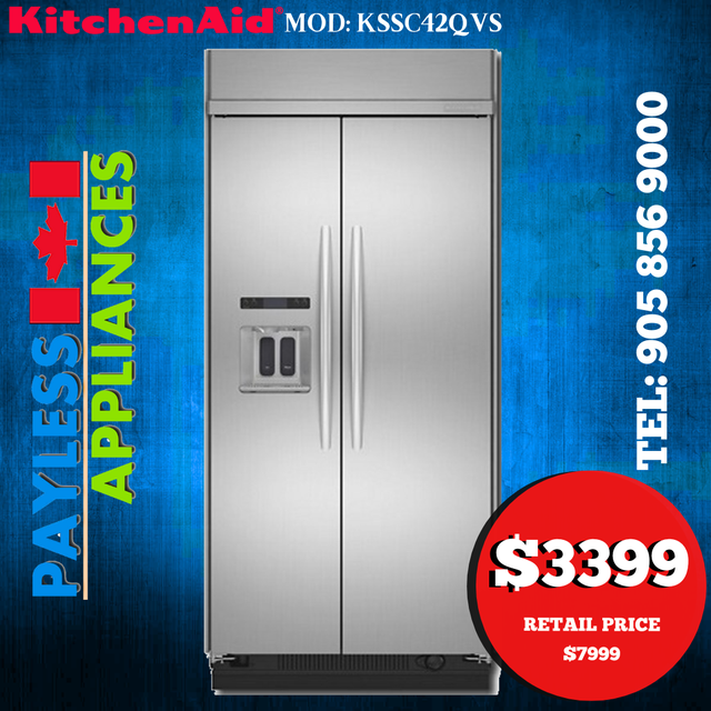 Kitchenaid Refrigerator KSSC42QVS 42" Built-In Side by Side