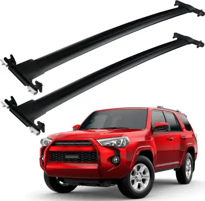 NEW Heavy Duty 220lbs Roof Rack Cross Bars Toyota 4Runner 2010-24, Aluminum Rails Crossbars Black Ma...