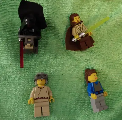 Anakin Skywalker - sw0008 Padme Naberrie - sw0025 Darth Maul - sw0003 Qui-Gon Jinn - sw0027 $20 each...