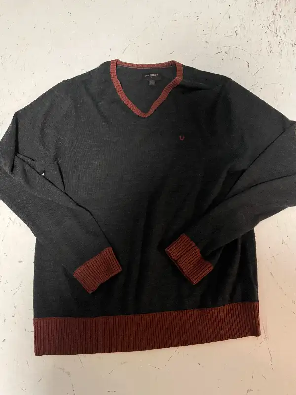True Religion 100% Wool Gray Sweater XL632350147756831227