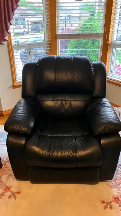 Leather reclining rocking chair, View more