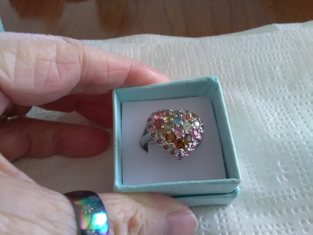 .925 multi gemstone heart shape ring in Jewellery & Watches in Trenton - Image 4