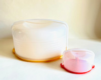 Tupperware : Grande Cloche et mini-cloche à gâteau rond, neufs